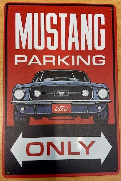 Novelty Car Sign Black Red Ford Mustang 'Parking Only' Metal Sign Plate - 8x12 Inches, Black & Red, Made In USA Ford Mustang Gifts - Foto 8