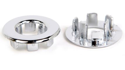 Pair Of Chrome Plastic Door Lock Knob Grommets For 65-68 Ford Mustang