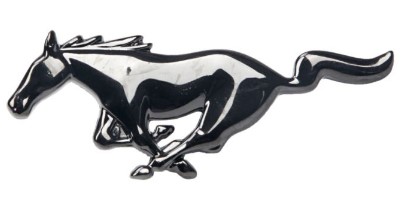 Grille Running Horse Emblem and Fixing 87/93rnBlack Chrome