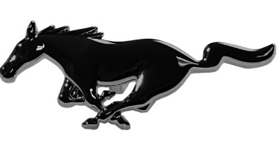 Grille Running Horse Emblem and Fixing 87/93rnGloss Black